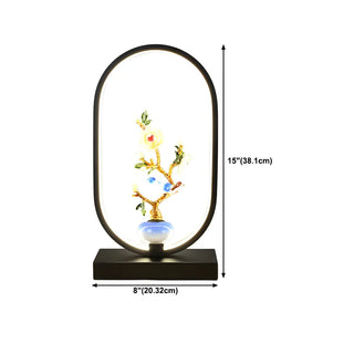 Creative Black Oval Frame Deer Accent LED Table Lamp Zawala Image - 28