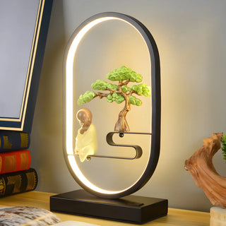 Creative Black Oval Frame Deer Accent LED Table Lamp Zawala Image - 3