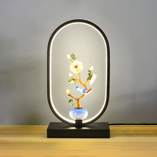 Creative Black Oval Frame Deer Accent LED Table Lamp Zawala Image - 6