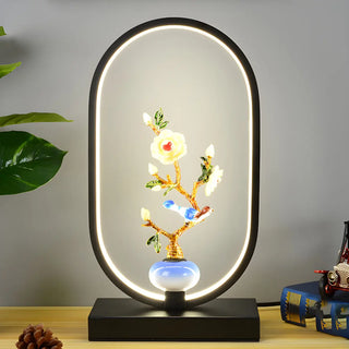 Creative Black Oval Frame Deer Accent LED Table Lamp Zawala Image - 7