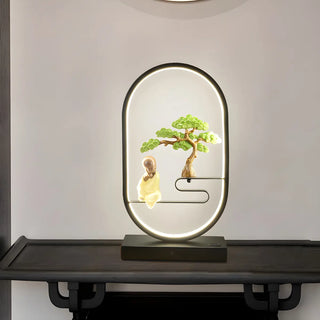 Creative Black Oval Frame Deer Accent LED Table Lamp Zawala Image - 9