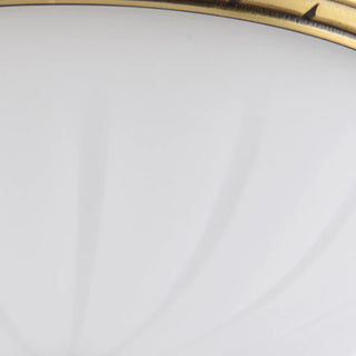 ZOWALA - Oriental Brass White Glass Bowl Flush Mount Light Image - 17