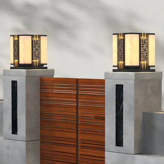 Elegant Chinese Pattern Square Metal Outdoor Lamp Zawala Image - 4