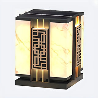 Elegant Chinese Pattern Square Metal Outdoor Lamp Zawala Image - 6