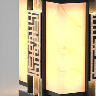 Elegant Chinese Pattern Square Metal Outdoor Lamp Zawala Image - 8