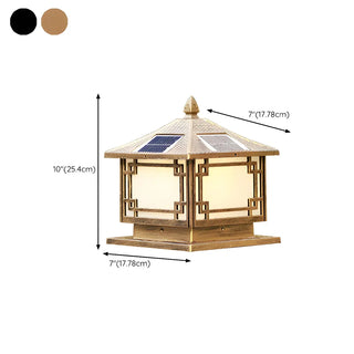 Oriental Solar Metal Black Square Post Outdoor Lamp Zawala #size