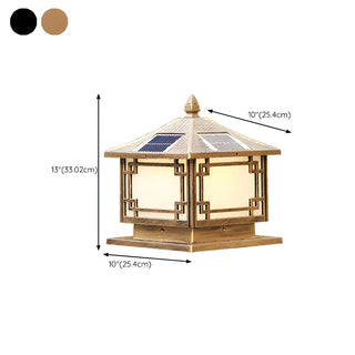 Oriental Solar Metal Black Square Post Outdoor Lamp Zawala Image - 14