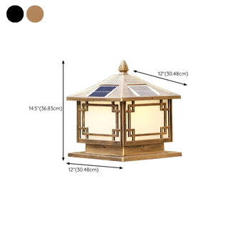 Oriental Solar Metal Black Square Post Outdoor Lamp Zawala Image - 15