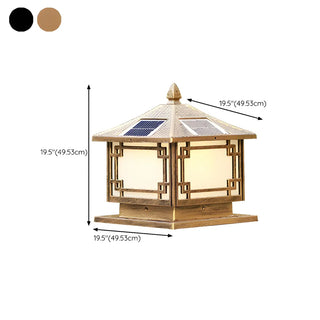 Oriental Solar Metal Black Square Post Outdoor Lamp Zawala Image - 17