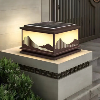 Elegant Hill Square Metal Outdoor Solar Post Light Zawala Image - 1
