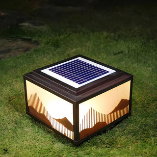 Elegant Hill Square Metal Outdoor Solar Post Light Zawala Image - 13