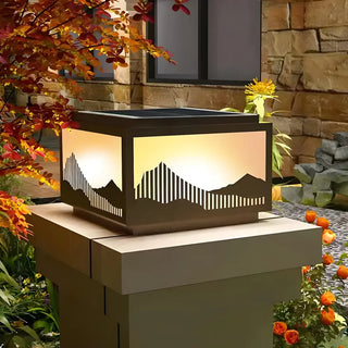 Elegant Hill Square Metal Outdoor Solar Post Light Zawala Image - 14