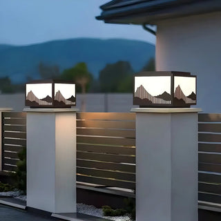 Elegant Hill Square Metal Outdoor Solar Post Light Zawala Image - 16