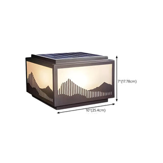 Elegant Hill Square Metal Outdoor Solar Post Light Zawala #size