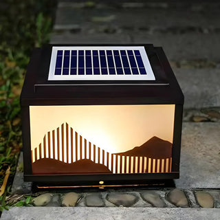 Elegant Hill Square Metal Outdoor Solar Post Light Zawala Image - 5