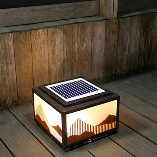 Elegant Hill Square Metal Outdoor Solar Post Light Zawala Image - 6