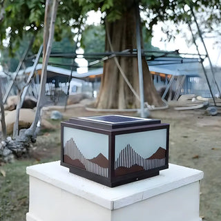 Elegant Hill Square Metal Outdoor Solar Post Light Zawala Image - 3