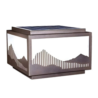 Elegant Hill Square Metal Outdoor Solar Post Light Zawala Image - 7
