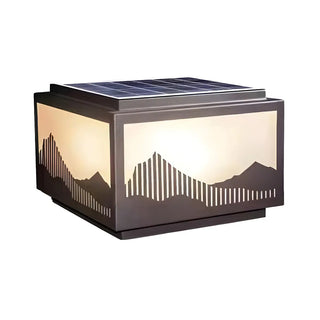 Elegant Hill Square Metal Outdoor Solar Post Light Zawala Image - 4