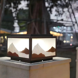 Elegant Hill Square Metal Outdoor Solar Post Light Zawala Image - 12