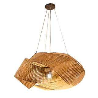Oriental Geometric Bamboo Dining Room Pendant Light Zawala Image - 5