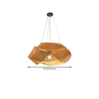 Oriental Geometric Bamboo Dining Room Pendant Light Zawala #size
