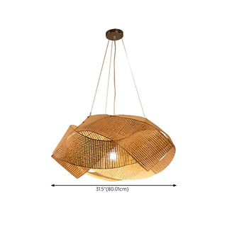 Oriental Geometric Bamboo Dining Room Pendant Light Zawala Image - 9