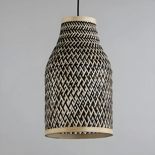 ZOWALA - Natural Rattan Woven Beige Vase Restaurant Pendant Light Image - 3