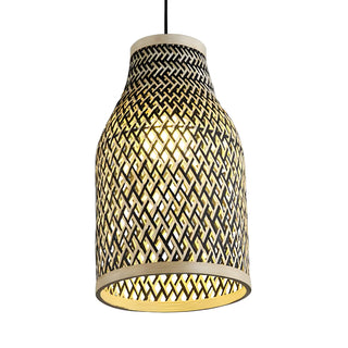 ZOWALA - Natural Rattan Woven Beige Vase Restaurant Pendant Light Image - 8