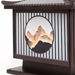 Oriental Lantern Post Bronze Landscape Outdoor Lamp Zawala Image - 10