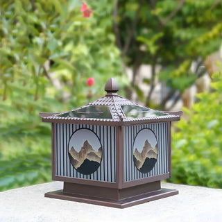 Oriental Lantern Post Bronze Landscape Outdoor Lamp Zawala Image - 13