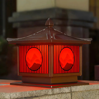 Oriental Lantern Post Bronze Landscape Outdoor Lamp Zawala Image - 14