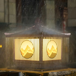 Oriental Lantern Post Bronze Landscape Outdoor Lamp Zawala Image - 15