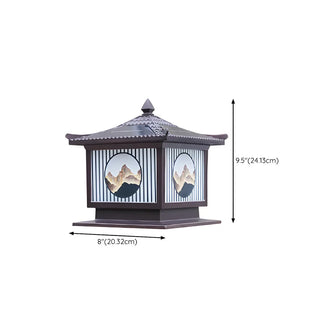 Oriental Lantern Post Bronze Landscape Outdoor Lamp Zawala #size