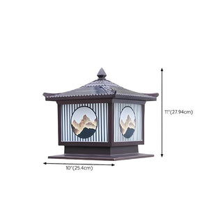 Oriental Lantern Post Bronze Landscape Outdoor Lamp Zawala Image - 18