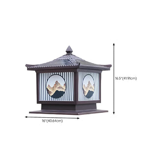 Oriental Lantern Post Bronze Landscape Outdoor Lamp Zawala Image - 20