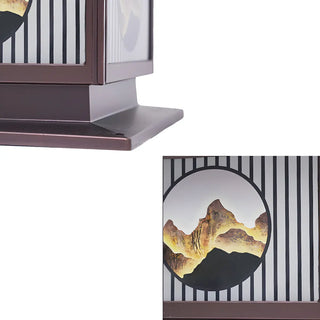 Oriental Lantern Post Bronze Landscape Outdoor Lamp Zawala Image - 8