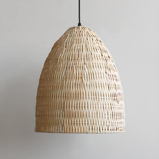 ZOWALA - Asian Cone Rattan Wood Color Pendant Light Image - 10