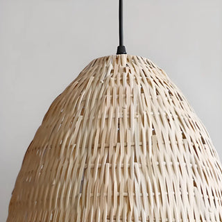 ZOWALA - Asian Cone Rattan Wood Color Pendant Light Image - 14