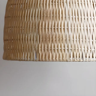 ZOWALA - Asian Cone Rattan Wood Color Pendant Light Image - 17