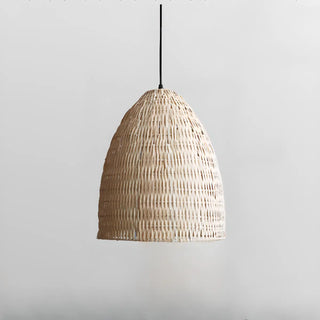ZOWALA - Asian Cone Rattan Wood Color Pendant Light Image - 6