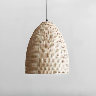 ZOWALA - Asian Cone Rattan Wood Color Pendant Light Image - 8