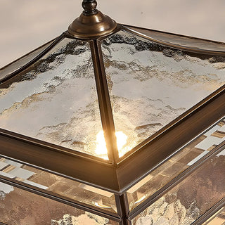 Retro Square Pagoda Glass Outdoor Patio Post Light Zawala Image - 8