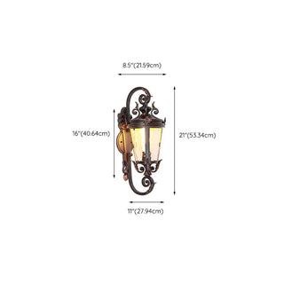 Antique Waterproof Outdoor Black Wall Lantern Light Zawala #size
