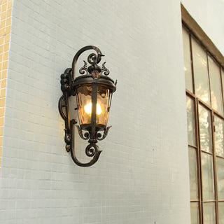 Antique Waterproof Outdoor Black Wall Lantern Light Zawala Image - 2
