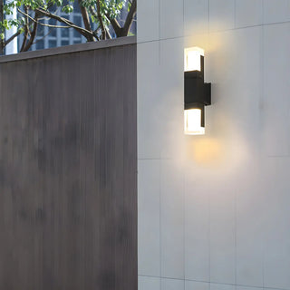 Modern Outdoor Black Rectangle Up Down Wall Sconce Zawala Image - 2