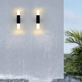 Modern Outdoor Black Rectangle Up Down Wall Sconce Zawala Image - 3