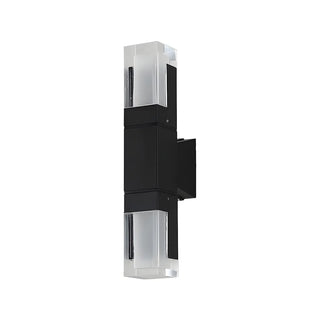 Modern Outdoor Black Rectangle Up Down Wall Sconce Zawala Image - 4