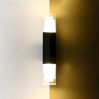 Modern Outdoor Black Rectangle Up Down Wall Sconce Zawala Image - 6