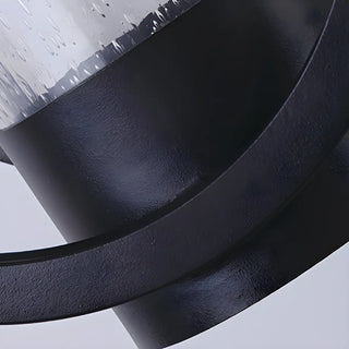 ZOWALA - Creative Circular Glass Black Outdoor Decor Wall Light Image - 13